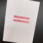 A white greeting card by The Mail Minx that says "Why can't you just like socks" in red text, which is highlighted in pink.